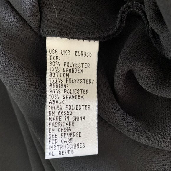 David Warren Formal Vintage Dress 6 Black Maxi Long Sleeve Retro Elegant - Picture 9 of 9